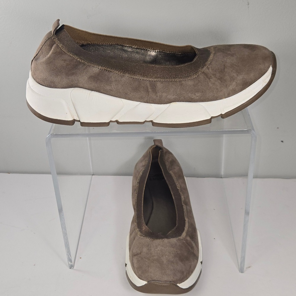 Johnston & Murphy Suede Slip On Sneakers Womens size 7 Taupe 78-9830